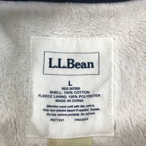 L.L. Bean Fleece-Lined Flannel Shirt Women's Large Plaid Button Up Shacket Chore - Picture 10 of 10